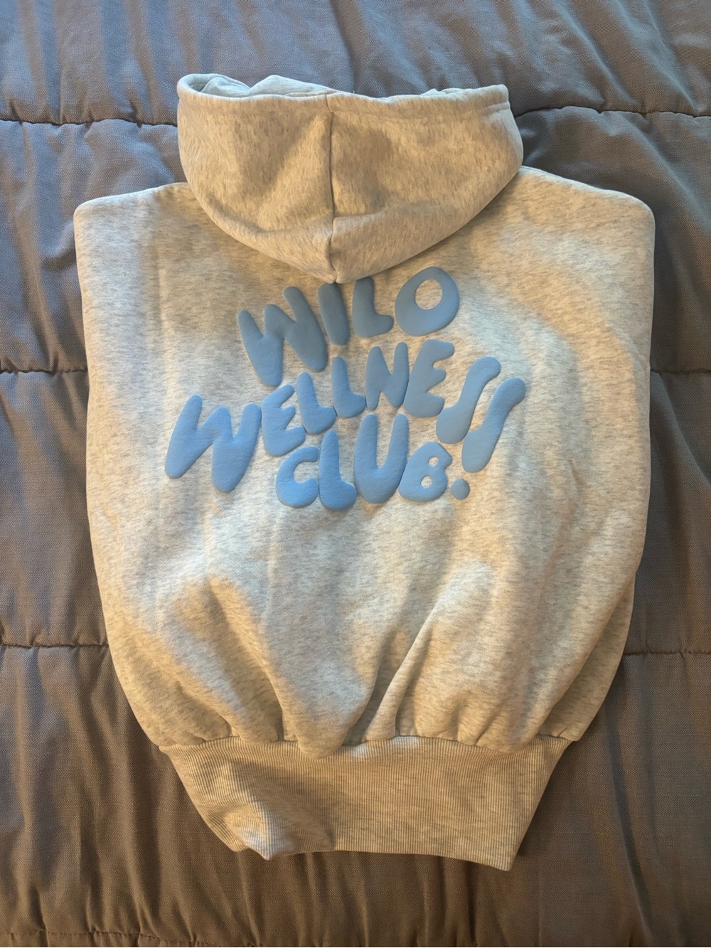 NWT Wilo The Label Wellness Club Matching Set Hoodie Shorts White Marle Size Lar